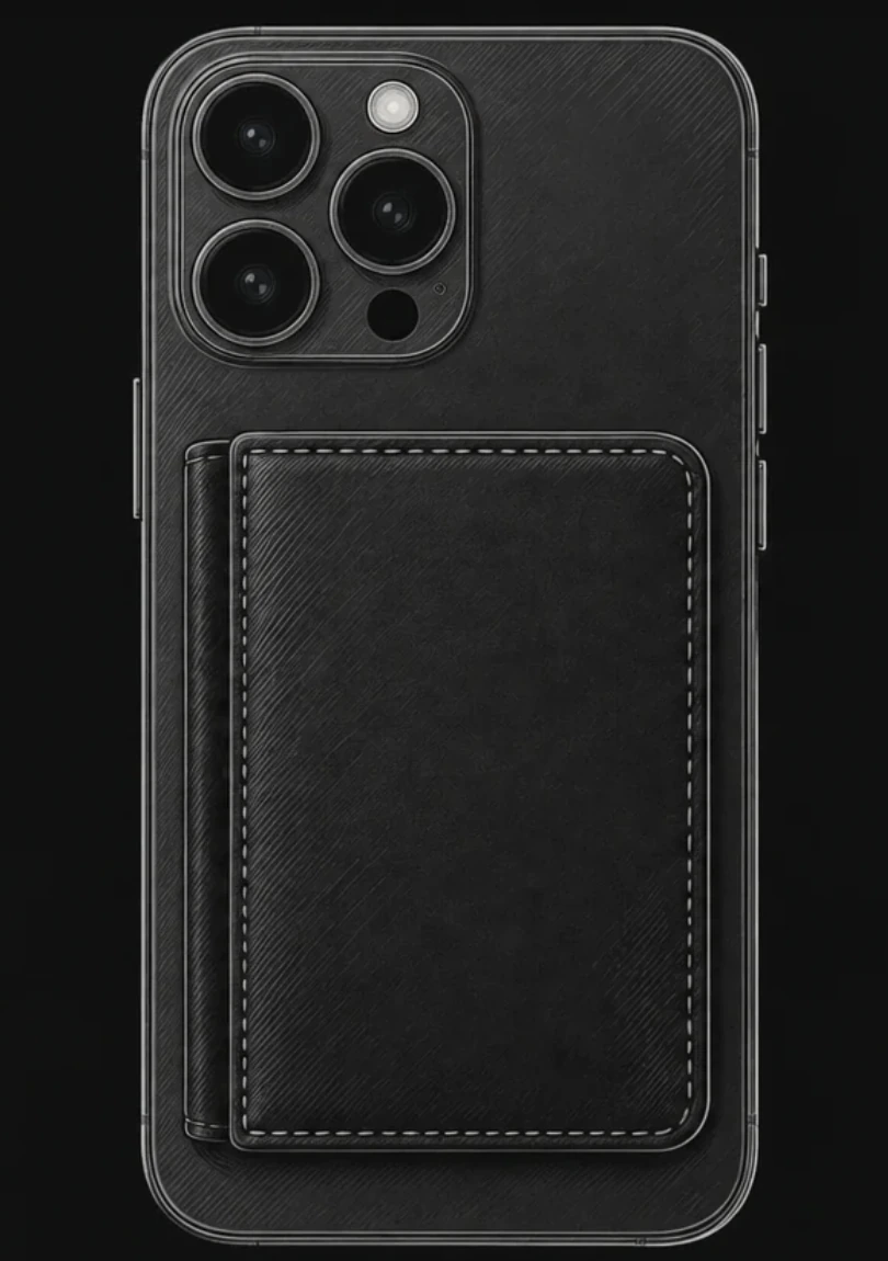 スマートフォンの背面に装着したRivet Oneのイラスト